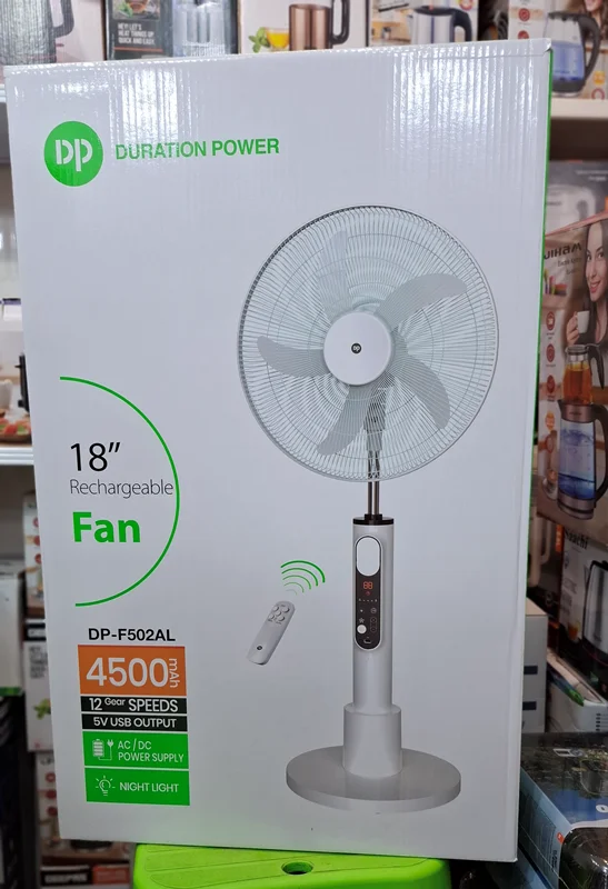 پنکه شارژی ایستاده DP مدل DP-F502AL سایز ۱۸ اینچ