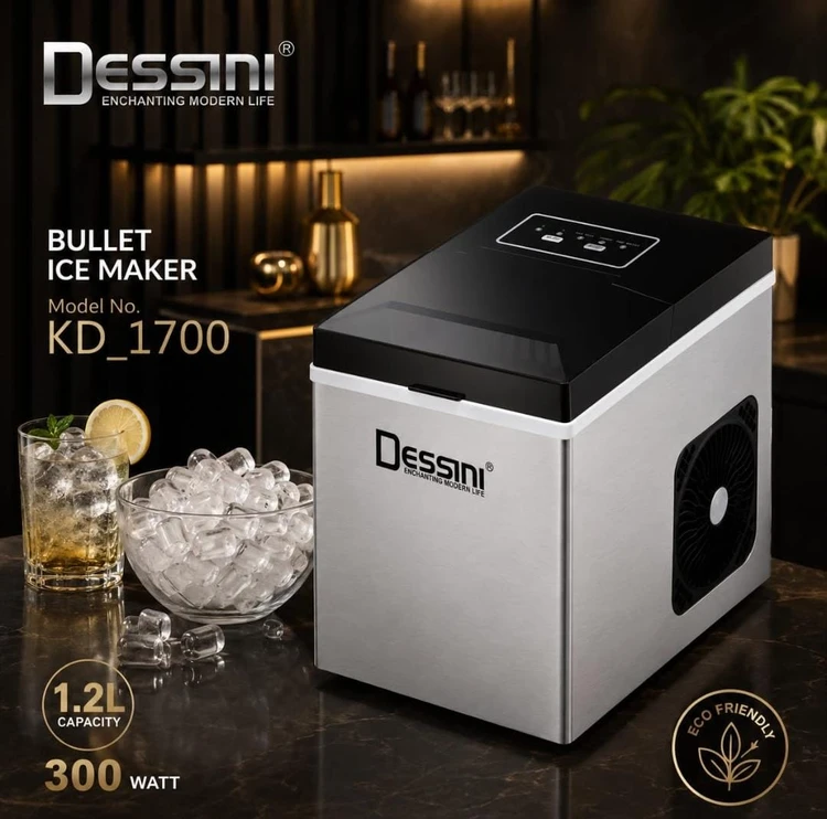 یخ ساز دسینی مدل 1700 ظرفیت ۱۰ کیلوگرم با بدنه استیل