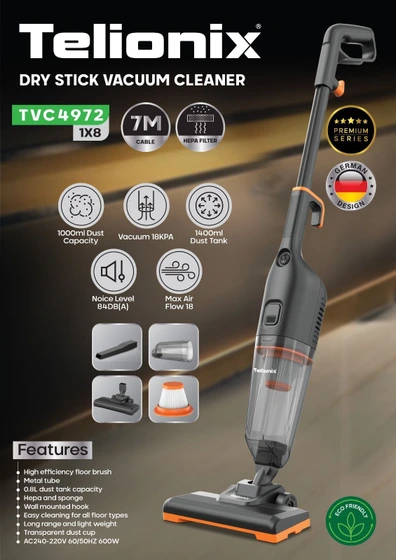 جارو عصایی سیمی تلونیکس مدل ۴۹۷۲